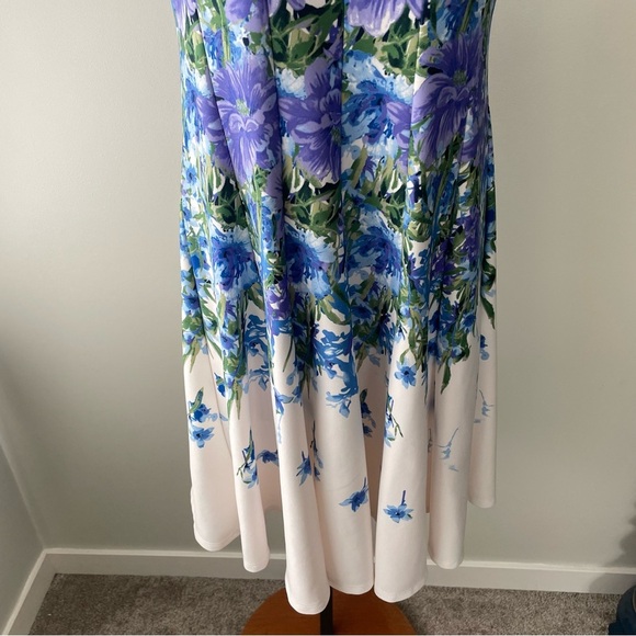 Laura Petites Floral Sleeveless Midi Dress Size 12P - Picture 4 of 9